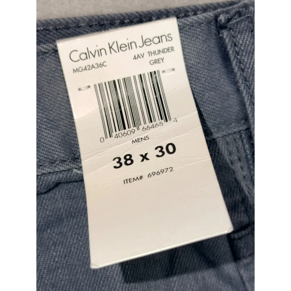 Calvin‎ Klein Jeans Mens 38X30 Relaxed Straight Denim Thunder Grey MG42A36C NWT